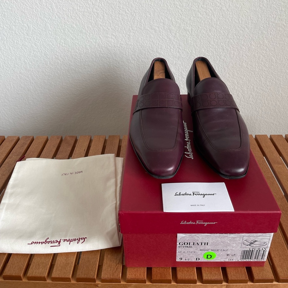 Salvatore Ferragamo Goliath Leather Rouge Noir Loafer